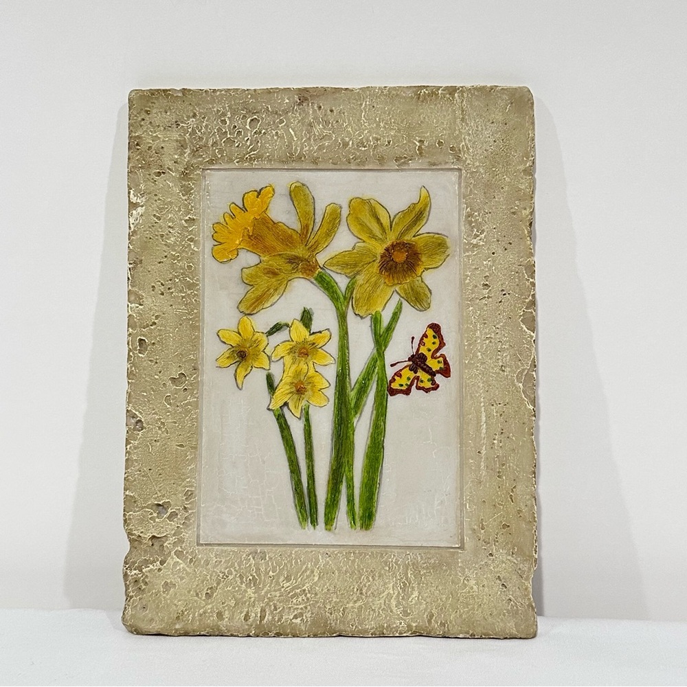 Floral Carved Resin Wall Art Decor
